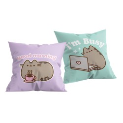 Pusheen Busy pillow, decorative pillow 40x40 cm