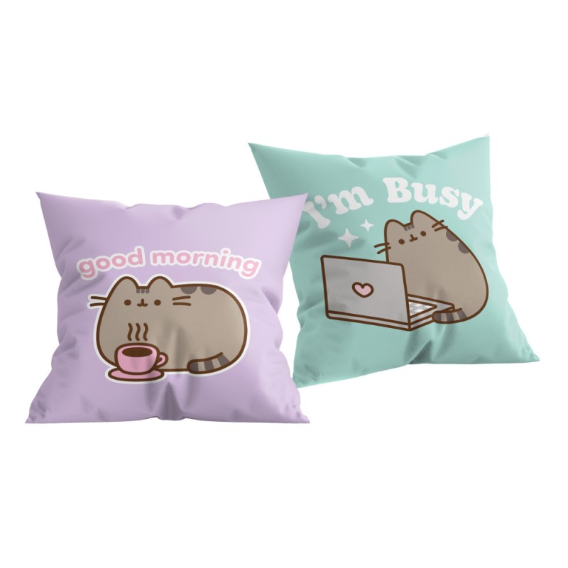 Pusheen, le chat Busy pillow, coussin décoratif 40x40 cm