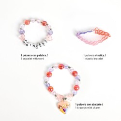 Ensemble de 3 bracelets en forme de cœur Disney Princess