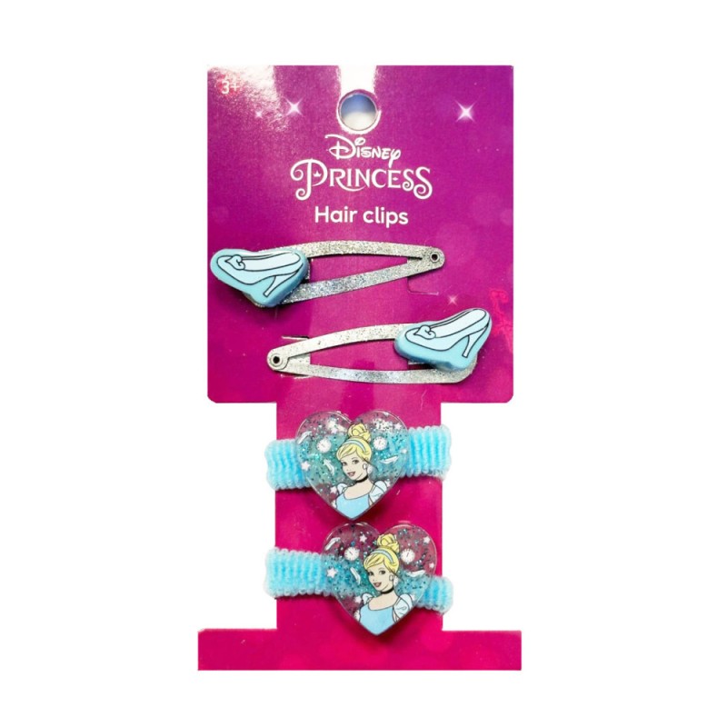 Disney Princess Cinderella Glam Hair Clip, Hair Tie Set (6 pcs)