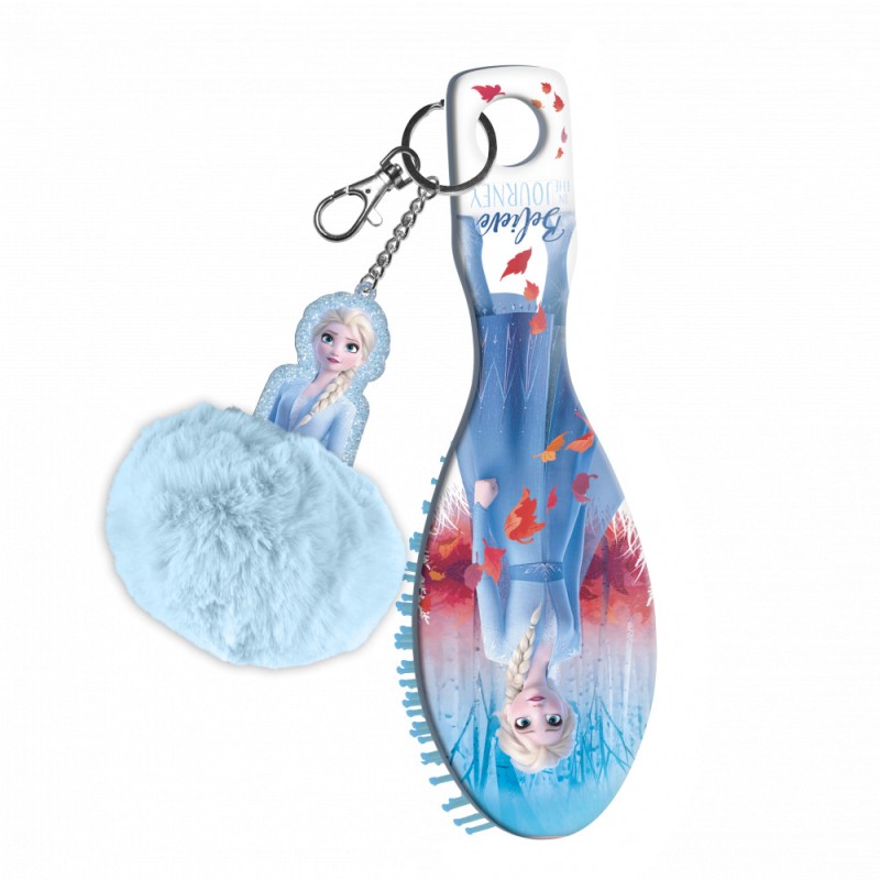 Mini brosse à cheveux Disney Frozen avec décoration à pompon