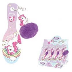 Mini brosse à cheveux spéciale licorne avec décoration pompon