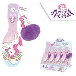 Unicorn Special mini hairbrush with pompom decoration