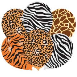 Animals Skin Animal Patterned Balloon, 6 pcs 11 inch (27.5 cm)