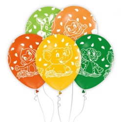 Ballons Animaux de la Jungle, lot de 5 pièces 30 cm (12 pouces)