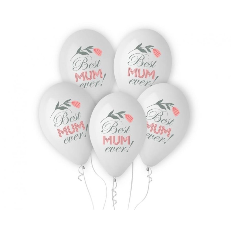 Mother Best Mum Ever balloon, 5 pcs 12 inch (30 cm)