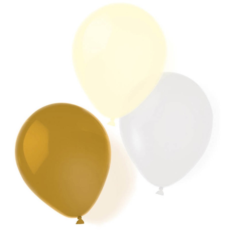 Ballon doré avec pinceau de couleur or, 8 pièces de 10 pouces (25,4 cm)