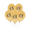 Happy Birthday Gold Gold Happy Birthday 18 Balloon, 5 pcs 12 inch (30cm)