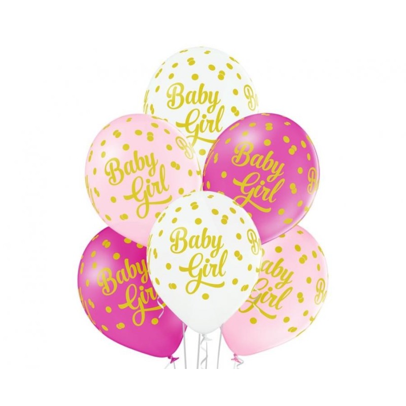 Ballons à pois pour bébé fille, lot de 6, 30 cm (12 pouces)