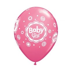 Ballon Baby Pink Mix Girl, lot de 6, 11 pouces (28 cm)