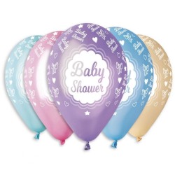 Baby Metallic Shower balloon, 5 pcs 12 inch (30 cm)