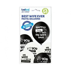 Wedding Best Wife Ever, Balloon, Set of 6, 12 inch (30 cm)