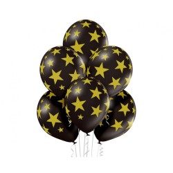 Colour Black Star, Star Balloon, Balloon Set 6 pcs 30 cm (12 inch)