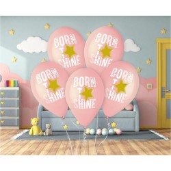 Ballon rose Baby Born to Shine, lot de 5, 13 pouces (33 cm)