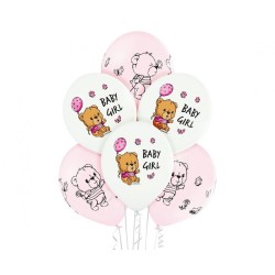 Ballon bébé fille mignonne, 6 pièces. 12 pouces (30 cm)