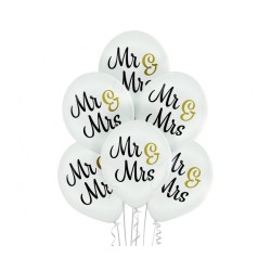 Wedding Mr & Mrs balloon set of 6 pieces 12 inch (30cm)