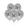 Happy Birthday Silver Silver Happy Birthday 50 Balloons, 5 pcs 12 inch (30cm)