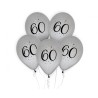 Happy Birthday Silver Silver Happy Birthday 60 Balloon, 5 pcs 30 cm (12 inch)