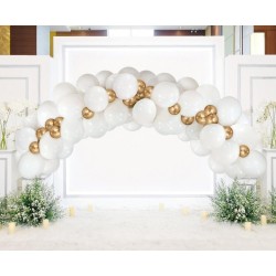 Colour White-Gold White Balloon, Balloon Garland 70pcs Set