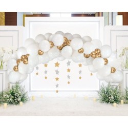 Colour White-Gold White Balloon, Balloon Garland 70pcs Set