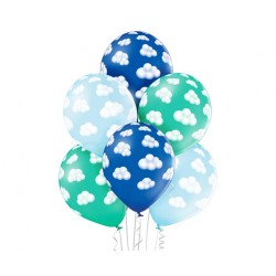 Ensemble de ballons Baby Fluffy Clouds Boy, 6 pièces, 12 pouces (30 cm)