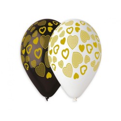 Love Golden Hearts, ballon coeur, 5 pièces 13 pouces (33 cm)