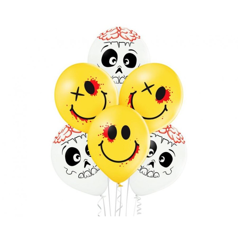 Halloween Cute and Creepy, balloon set, 6 pieces, 12 inch (30 cm)