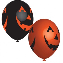 Halloween Smiling balloon, 6 pcs 11 inch (27.5cm)