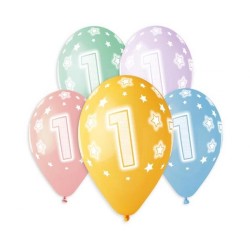 Ballon Joyeux Anniversaire Étoile 1, lot de 5 pièces 13 pouces (33 cm)