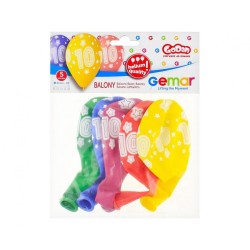 Happy Birthday Star Happy Birthday 10 balloons, pack of 5 balloons 13 inch (33 cm)