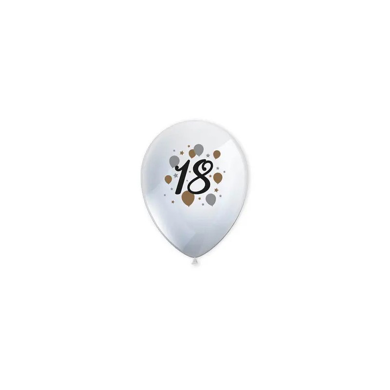 Ballon d'anniversaire Happy Birthday 18, 6 pièces 11 pouces (27,5 cm)