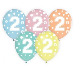 Ballons d'anniversaire Happy Birthday 2, lot de 5 ballons 12 pouces (30 cm)