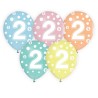 Ballons d'anniversaire Happy Birthday 2, lot de 5 ballons 12 pouces (30 cm)