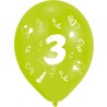 Happy Birthday Ribbon Happy Birthday 3 balloons, 8 pcs balloons 10 inch (25.4 cm)