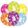 Happy Birthday Star Happy Birthday 3 balloons, pack of 6 balloons 11 inch (27.5 cm)