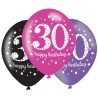 Happy Birthday Pink Happy Birthday 30 balloons, 6 pcs 11 inch (27.5 cm)