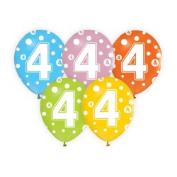 Ballons d'anniversaire Happy Birthday Dots, 4 pièces, 12 pouces (30 cm)