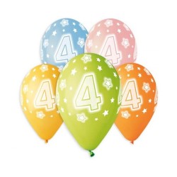 Happy Birthday Star Happy Birthday 4 balloons, 5 pcs 13 inch (33 cm)