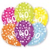 Happy Birthday Colorful Happy Birthday 40 balloon, 6 pcs 11 inch (27.5cm)