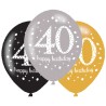 Happy Birthday Gold Happy Birthday 40 Balloon, 6 pcs 11 inch (27.5 cm)