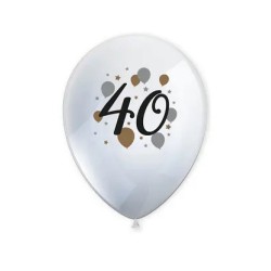 Ballon d'anniversaire « Happy Birthday 40 », lot de 6, 11 pouces (27,5 cm)