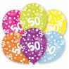 Happy Birthday Colorful Happy Birthday 50 Balloon, 6 pcs 11 inch (27.5cm)