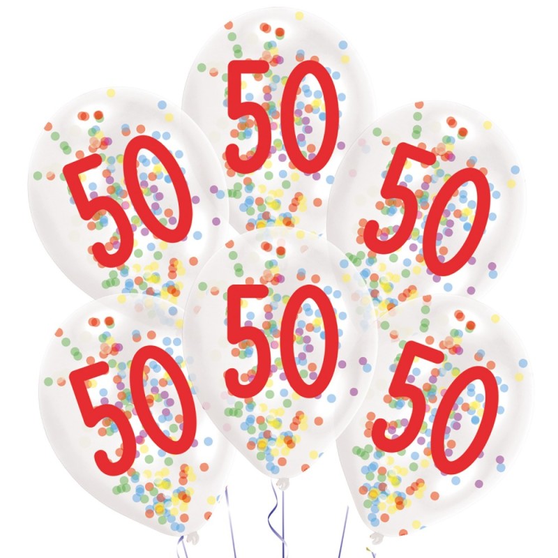 Ballons d'anniversaire « Happy Birthday » remplis de 50 confettis, 6 pièces de 11 pouces (27,5 cm)