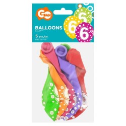 Happy Birthday Dots Happy Birthday 6 balloons, pack of 5 balloons 12 inches (30cm)