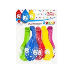 Happy Birthday Star Happy Birthday 6 hanging balloons, 5-piece set, 12 inch (30 cm)