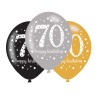 Happy Birthday Gold Happy Birthday 70 Balloon, 6 pcs 11 inch (27.5 cm)