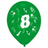 Happy Birthday Ribbon Happy Birthday 8 balloons, pack of 8 balloons 10 inch (25.4 cm)