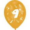 Happy Birthday Ribbon Happy Birthday 9 balloons, 8-piece balloon set 10 inch (25.4cm)