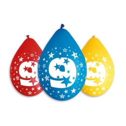 Happy Birthday Star Happy Birthday 9 hanging balloons, 5-pack 12 inch (30 cm)