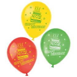 Happy Birthday Cake Happy Birthday balloon, 6 pcs 9 inch (22.8 cm)